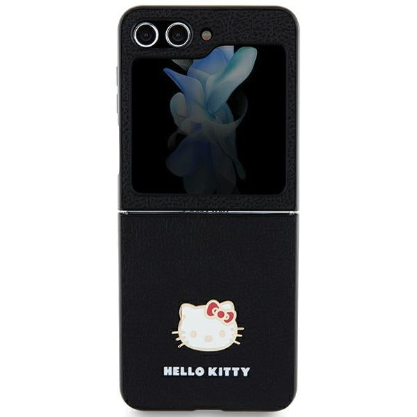 Hello Kitty Metal Logo dėklas Galaxy Z Flip5 – juodas -- Samsung Galaxy Z Flip 5