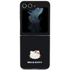 Hello Kitty Metal Logo dėklas Galaxy Z Flip5 – juodas -- Samsung Galaxy Z Flip 5