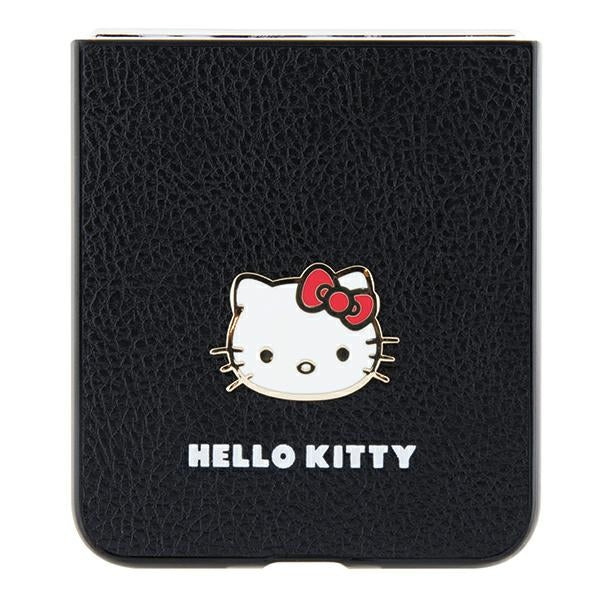 Hello Kitty Metal Logo dėklas Galaxy Z Flip5 – juodas -- Samsung Galaxy Z Flip 5