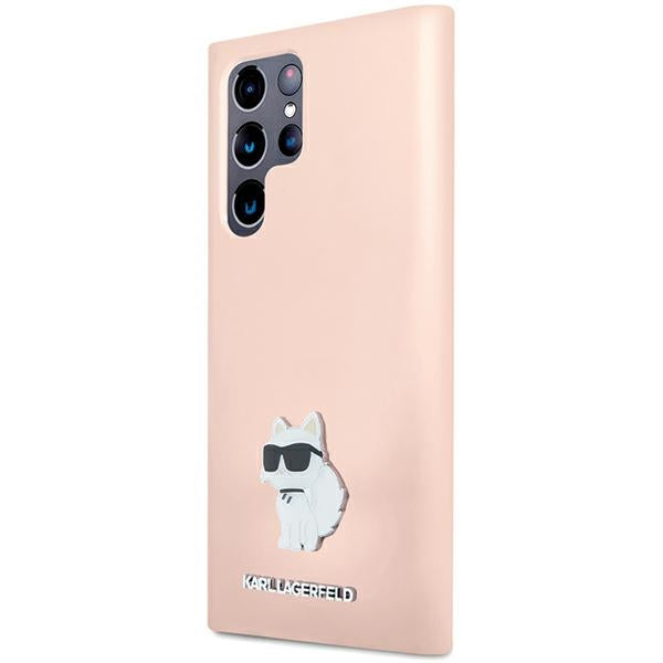 Karl Lagerfeld silikoninis dėklas Galaxy S23 Ultra – rožinis