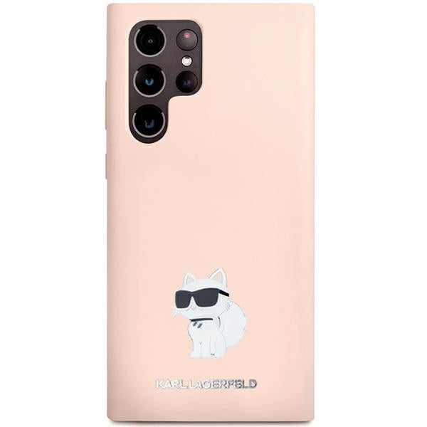 Karl Lagerfeld silikoninis dėklas Galaxy S23 Ultra – rožinis