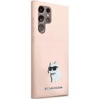 Karl Lagerfeld silikoninis dėklas Galaxy S23 Ultra – rožinis