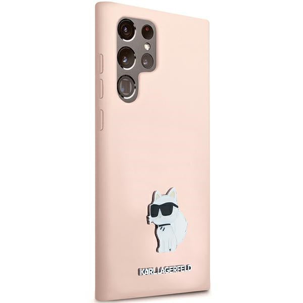 Karl Lagerfeld silikoninis dėklas Galaxy S23 Ultra – rožinis