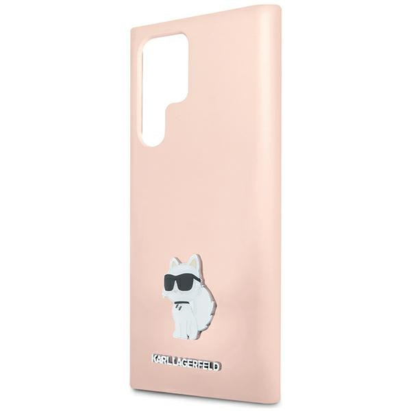 Karl Lagerfeld silikoninis dėklas Galaxy S23 Ultra – rožinis