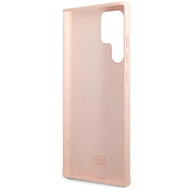 Karl Lagerfeld silikoninis dėklas Galaxy S23 Ultra – rožinis