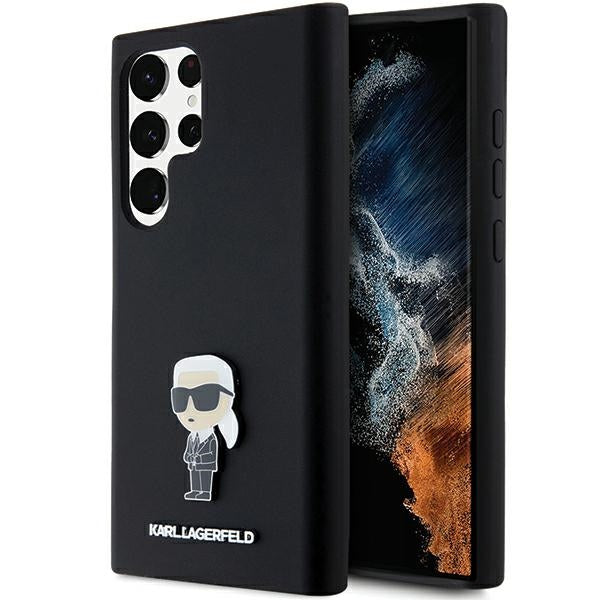 Karl Lagerfeld silikoninis dėklas Galaxy S23 Ultra – juodas