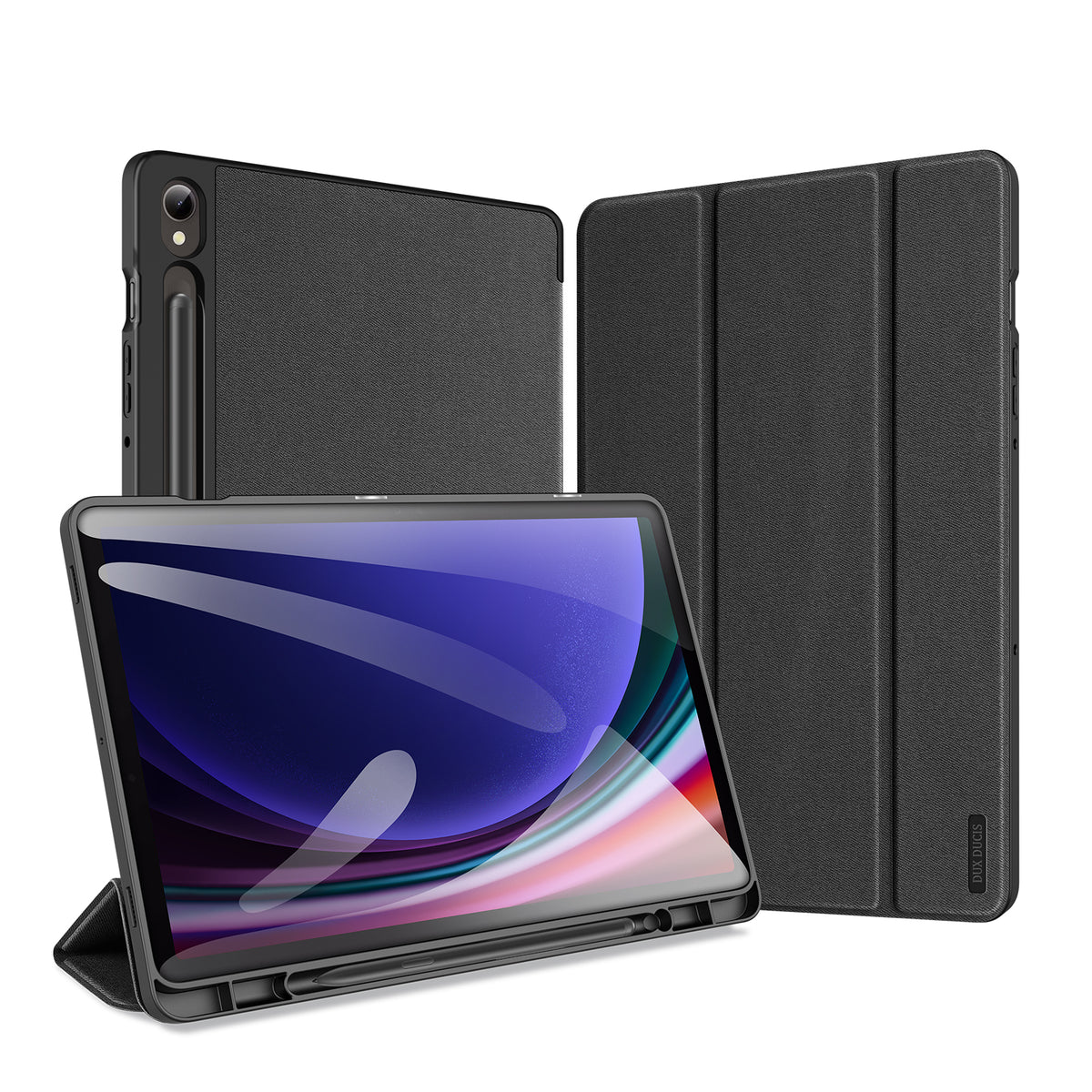 Dux Ducis Domo atverčiamas ir išmanusis miego dėklas, skirtas Samsung Galaxy Tab S9 - juodas