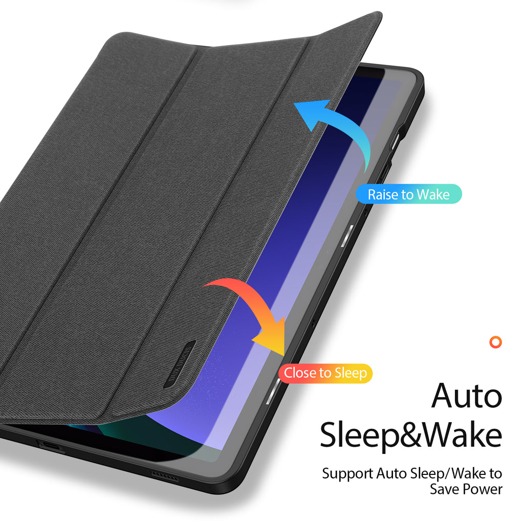 Dux Ducis Domo atverčiamas ir išmanusis miego dėklas, skirtas Samsung Galaxy Tab S9 - juodas