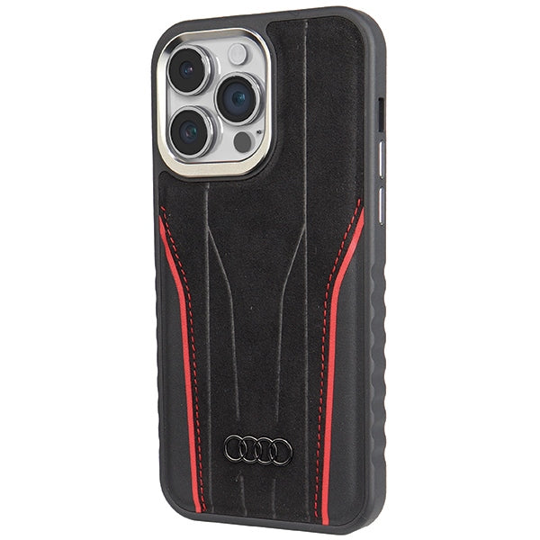 Audi odinis MagSafe dėklas iPhone 14 Pro Max – juodai raudonas