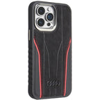 Audi odinis MagSafe dėklas iPhone 14 Pro Max – juodai raudonas
