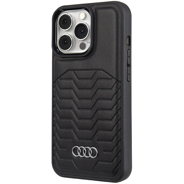 Audi MagSafe dėklas iPhone 13/13 Pro – juodas, eko oda
