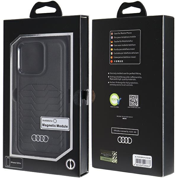Audi MagSafe dėklas iPhone 13/13 Pro – juodas, eko oda