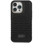 Audi MagSafe dėklas iPhone 14 Pro – juodas, eko oda