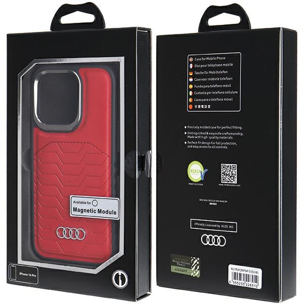 Audi odinis MagSafe dėklas iPhone 14 Pro – raudonas