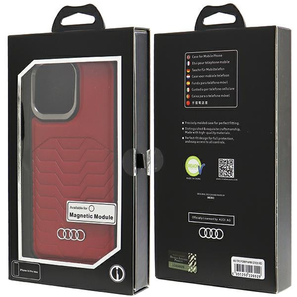 Audi MagSafe dėklas iPhone 14 Pro Max – raudonas