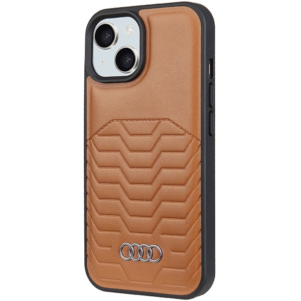 Audi MagSafe odinis dėklas iPhone 15/14/13 – rudas