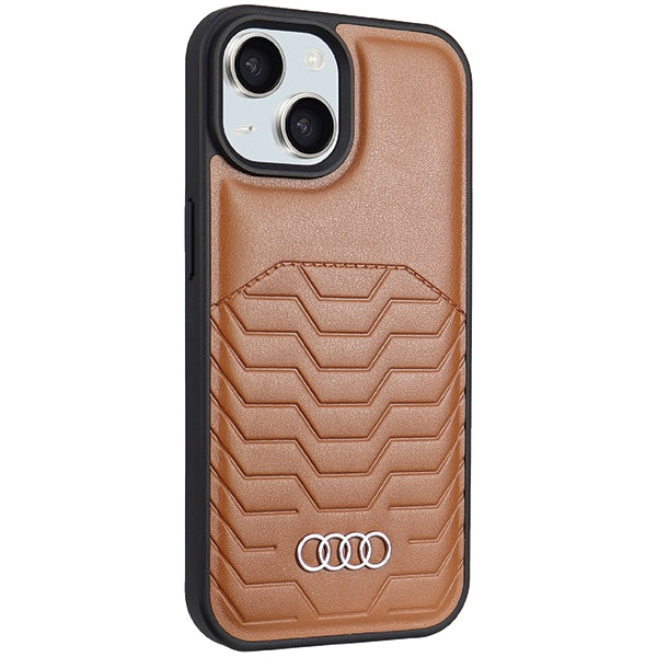 Audi MagSafe eko odos dėklas iPhone 15 Plus/14 Plus – rudas