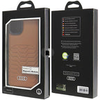 Audi MagSafe eko odos dėklas iPhone 15 Plus/14 Plus – rudas