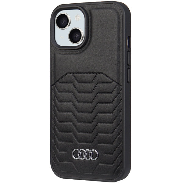 Audi MagSafe eko odos dėklas iPhone 15 Plus/14 Plus – juodas