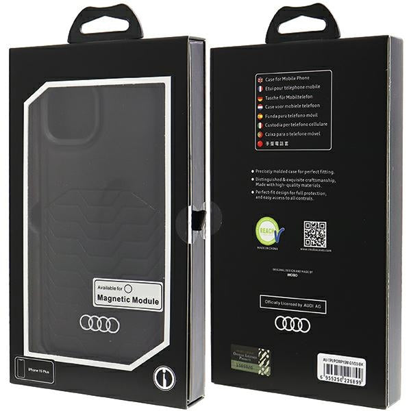 Audi MagSafe eko odos dėklas iPhone 15 Plus/14 Plus – juodas