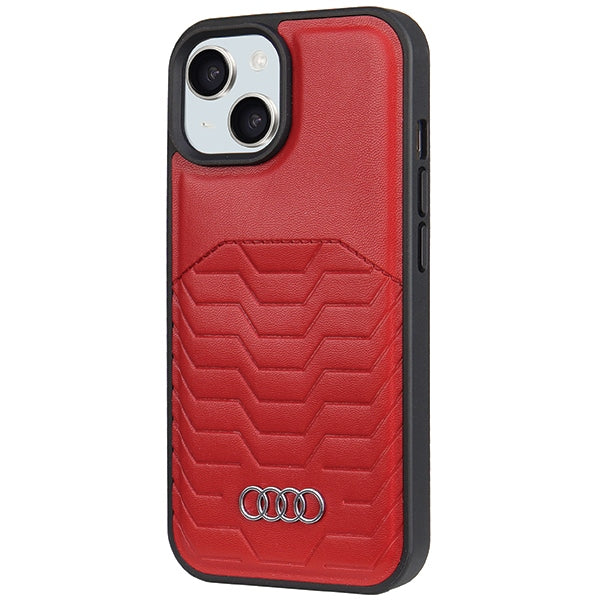 Audi MagSafe eko odos dėklas iPhone 15 Plus/14 Plus – raudonas