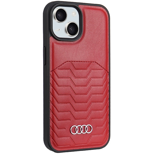 Audi MagSafe eko odos dėklas iPhone 15 Plus/14 Plus – raudonas