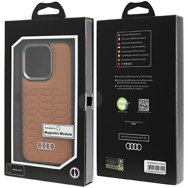 Audi eko odos MagSafe dėklas iPhone 15 Pro – rudas