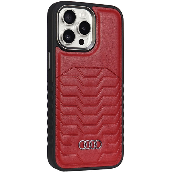 Audi MagSafe eko odos dėklas iPhone 15 Pro – raudonas