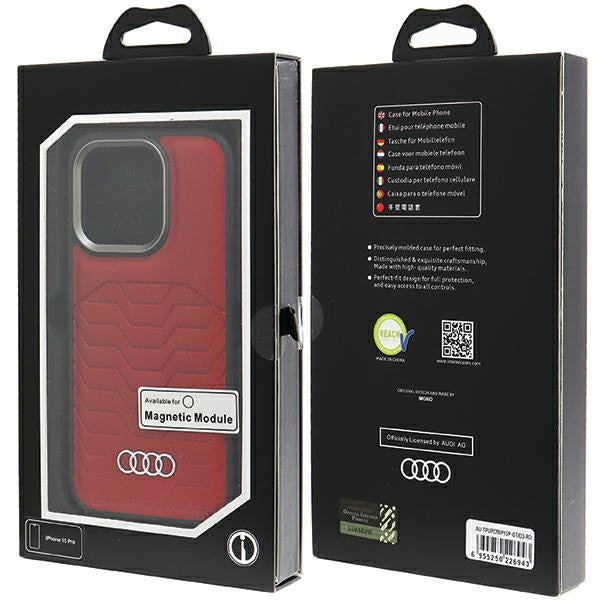 Audi MagSafe eko odos dėklas iPhone 15 Pro – raudonas