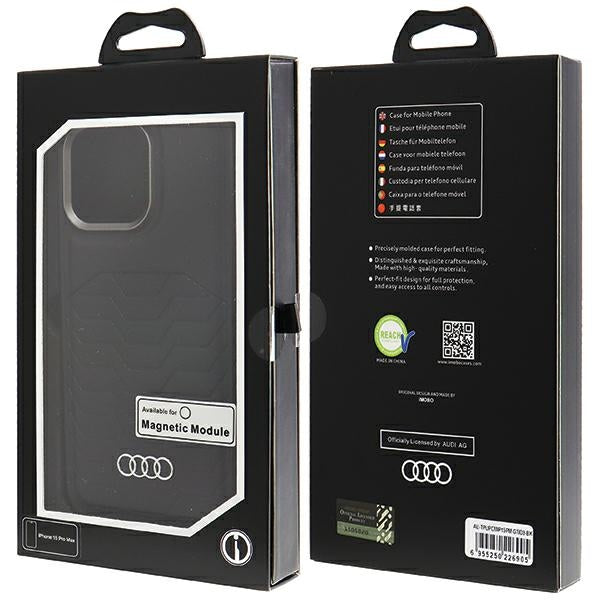 Audi MagSafe dėklas iPhone 15 Pro Max – juodas