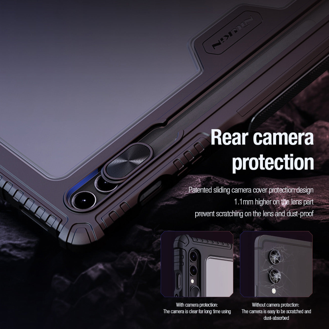 Nillkin Bumper Leather Case Pro dėklas Tab S9+ – juodas -- Samsung Galaxy Tab S9+