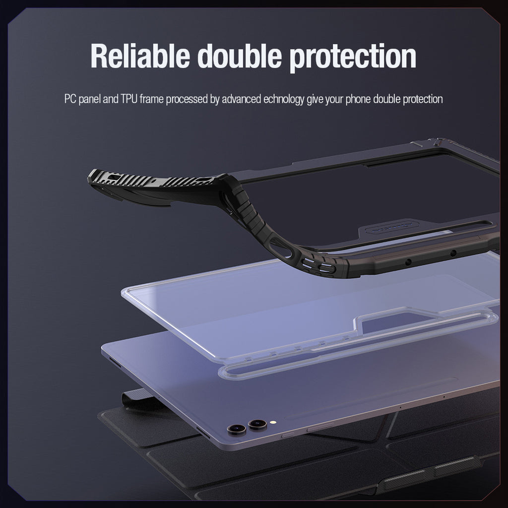 Nillkin Bumper Leather Case Pro dėklas Tab S9+ – juodas -- Samsung Galaxy Tab S9+
