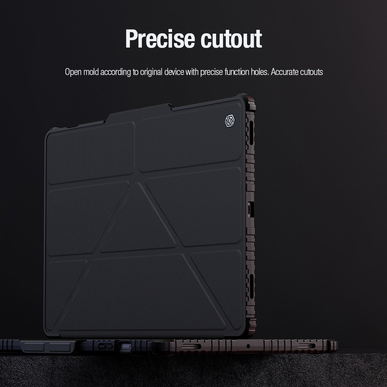 Nillkin Bumper Leather Case Pro dėklas Tab S9+ – juodas -- Samsung Galaxy Tab S9+