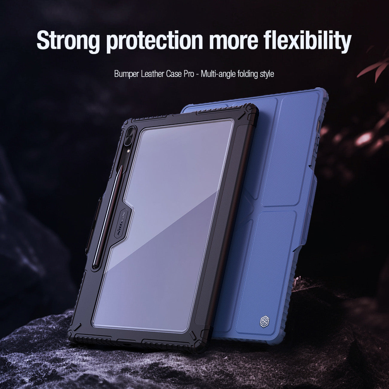 Nillkin Bumper Leather Case Pro dėklas Tab S9+ – juodas -- Samsung Galaxy Tab S9+
