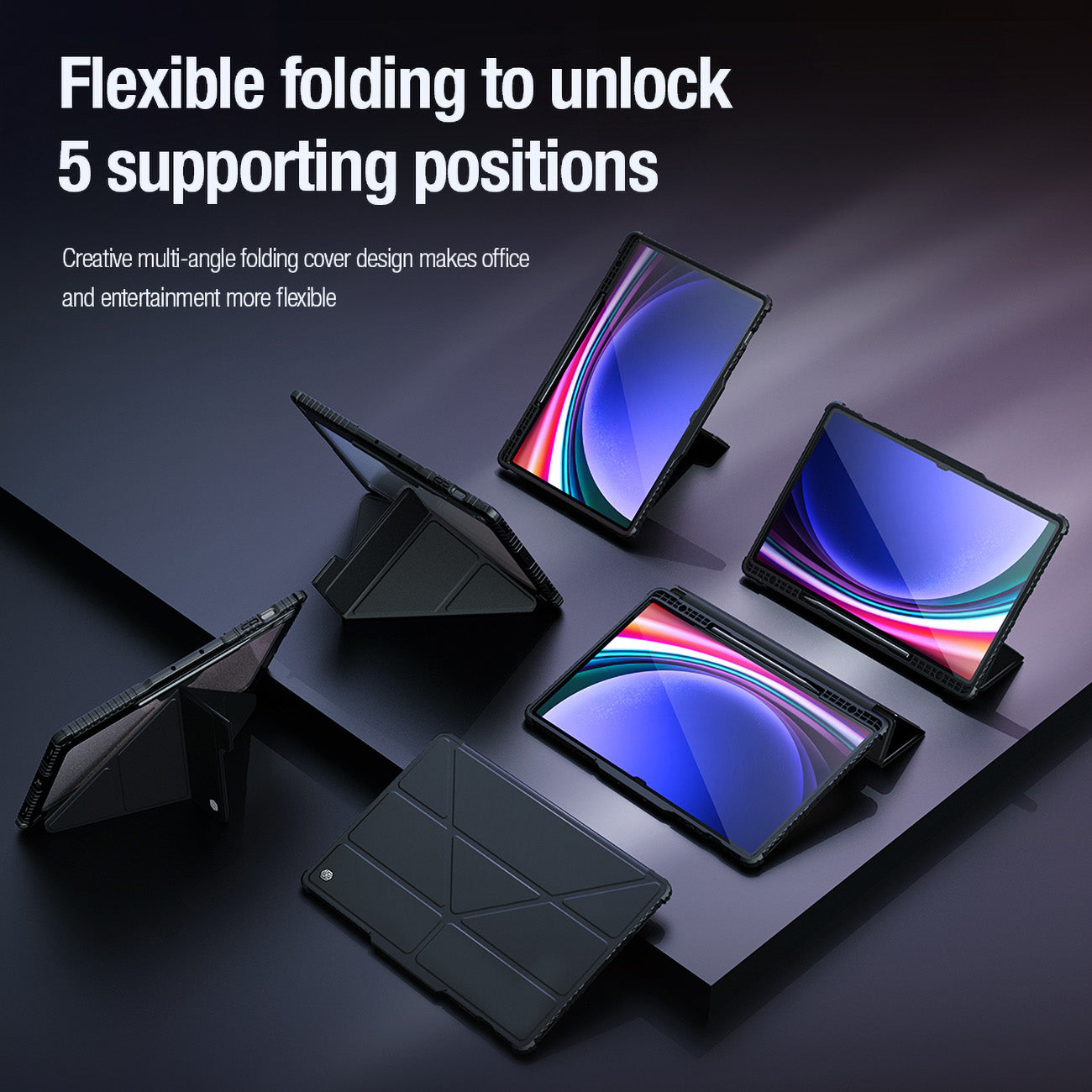 Nillkin Bumper Leather Case Pro dėklas Tab S9+ – juodas -- Samsung Galaxy Tab S9+