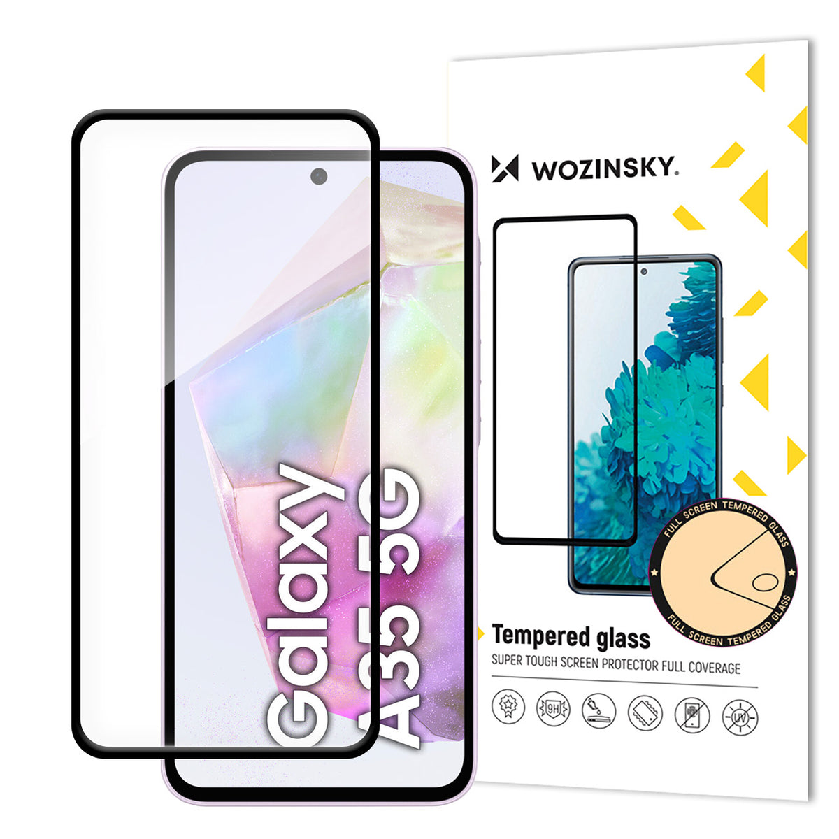 Wozinsky Full Glue grūdintas stiklas Samsung Galaxy A35 – juodas rėmelis