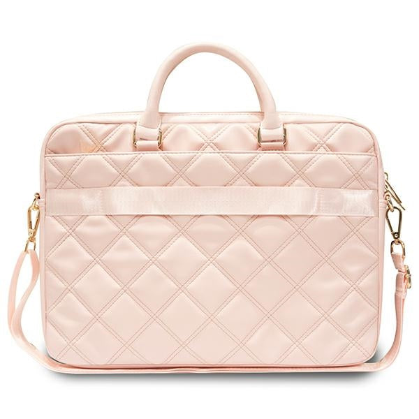 Guess Quilted 4G krepšys 16" nešiojamajam kompiuteriui – rožinis -- Laptop Bags