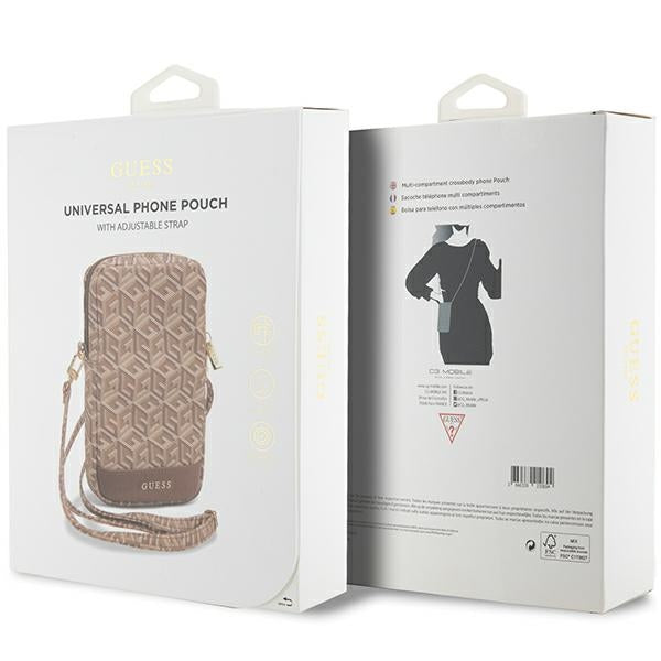 Guess Zip GCube Bottom Stripe telefono krepšys - rudas -- Uncategorized