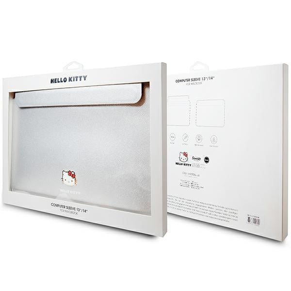 Hello Kitty PU Metal Logo dėklas 14" nešiojamajam kompiuteriui - sidabrinis -- Laptop Bags