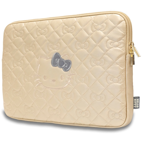 Hello Kitty Zip PU Quilted Bows dėklas 14" nešiojamajam kompiuteriui - auksinis -- Laptop Bags