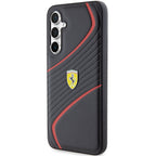 Ferrari „Twist Metal Logo“ dėklas Samsung Galaxy S23 FE – juodas