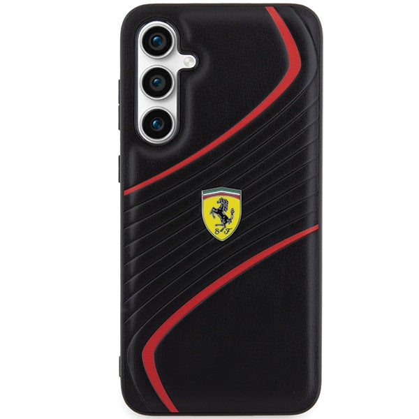 Ferrari „Twist Metal Logo“ dėklas Samsung Galaxy S23 FE – juodas