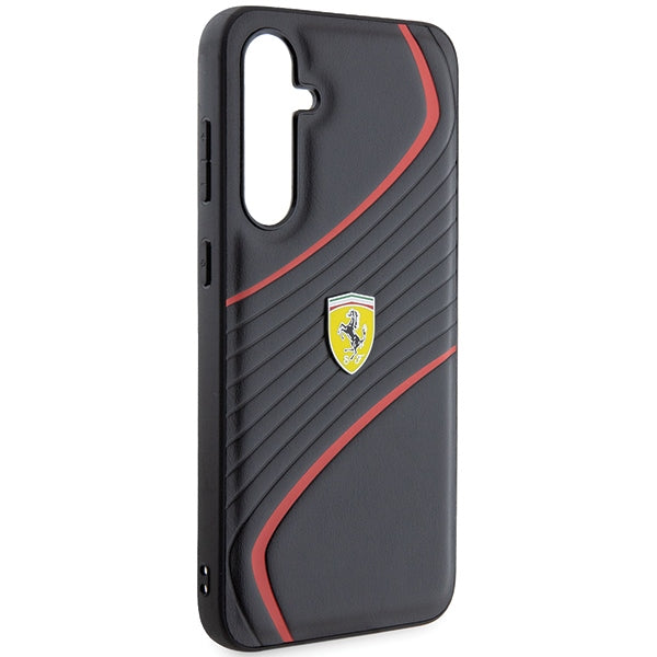 Ferrari „Twist Metal Logo“ dėklas Samsung Galaxy S23 FE – juodas