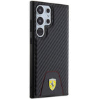 Ferrari Carbon Stitched Bottom dėklas S24 Ultra – juodas