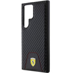 Ferrari Carbon Stitched Bottom dėklas S24 Ultra – juodas