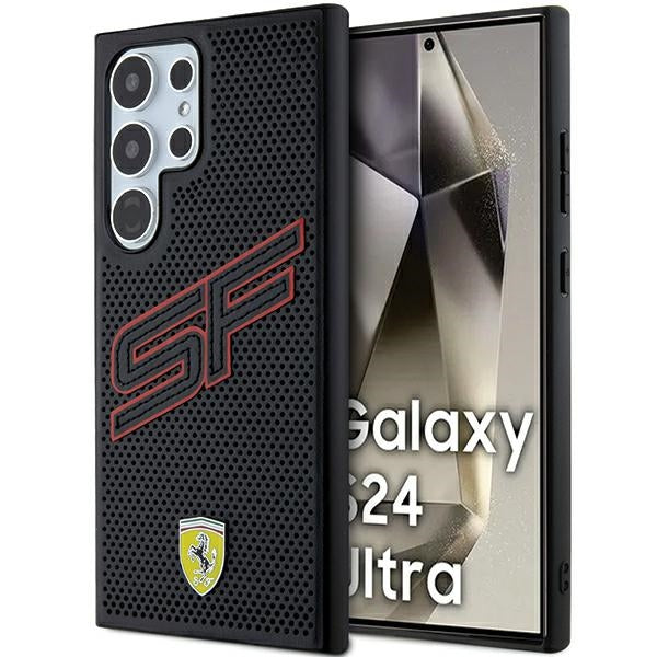 Ferrari Big SF Perforated dėklas Galaxy S24 Ultra – juodas