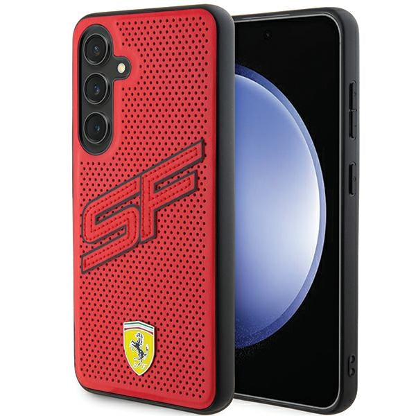 Ferrari Big SF Perforated dėklas Galaxy S24+ – raudonas Pirmasis paveikslėlis
