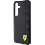 Ferrari Carbon Printed Line dėklas Samsung Galaxy S24 – juodas