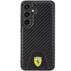 Ferrari Carbon Stitched Bottom dėklas Samsung Galaxy S24 – juodas