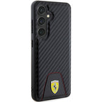 Ferrari Carbon Stitched Bottom dėklas Samsung Galaxy S24 – juodas